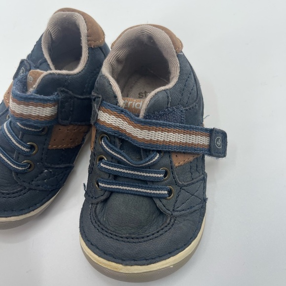 Stride Rite Baby Boy SRT SM Artie Lace up SNEAKERS Blue Size 3W - Picture 4 of 12